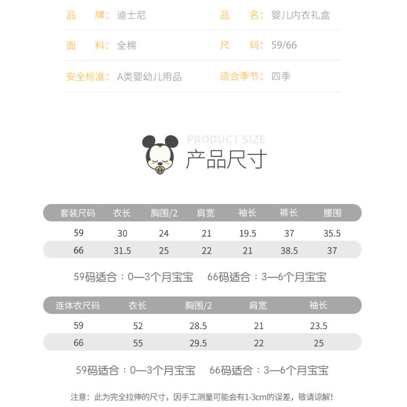 迪士尼新生儿 优漫母婴婴儿礼盒