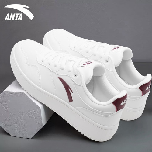 安踏板鞋男款2025秋季新款官方正品低帮透气百搭小白鞋休闲鞋子男 - 图1