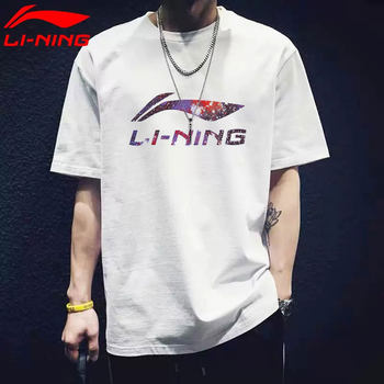 ຈີນ Li Ning ເສື້ອທີເຊີດແຂນສັ້ນຜູ້ຊາຍລະດູຮ້ອນປີ 2024 ຄໍຮອບສີດຳ ລະບາຍເຫື່ອ ລະບາຍເຫື່ອ ແລ່ນເຄິ່ງແຂນເສື້ອກິລາແບບສະບາຍໆ