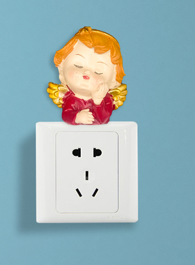 创意丘比特天使装饰保护套简约现代开关贴套家用乡村轻奢插座墙贴