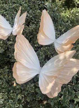 婚庆纸花超大仿真手工皱纹纸艺蝴蝶婚庆道具商场室内立体花墙摆件