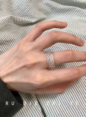 如蝶在野 涟漪~超独特！线条多层戒指轻奢高级感轻奢冷淡风开口戒