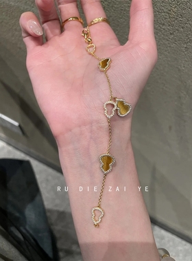 如蝶在野 美拉德猫眼满钻葫芦手链女复古轻奢高级感小众奢华手链