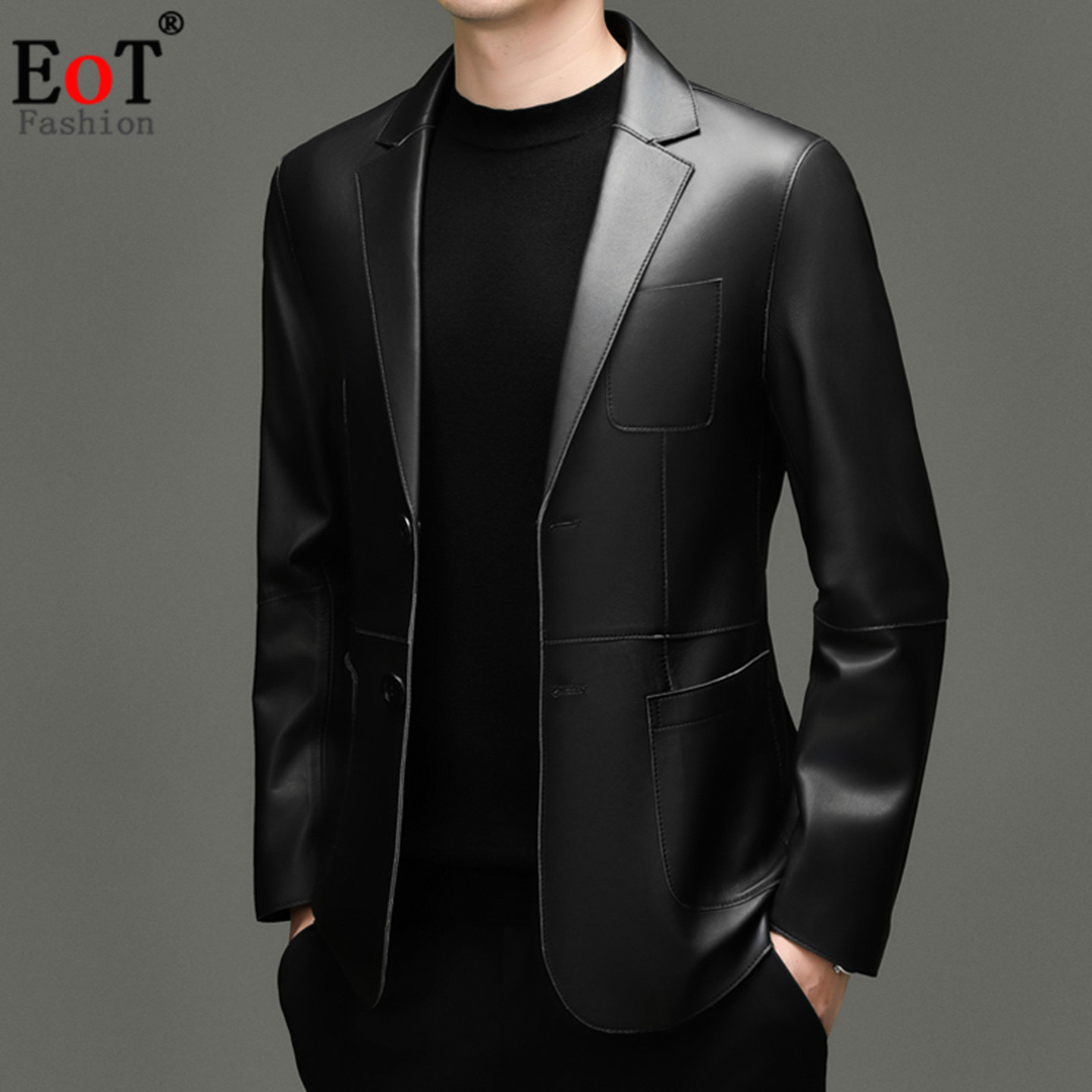 秋冬新款高档真皮小西服男潮头层绵羊皮皮西装男皮衣外套皮夹克潮,淘宝优惠券,粉丝福利购,淘宝优惠卷