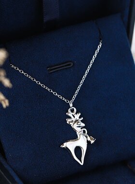 TOOK Otnament新款S925纯银麋鹿铃铛项链韩系休闲风高颜值宴会ins