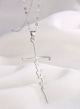 TOOK Otnaments新款S925纯银十字架字母项链女韩系温柔风节日送礼