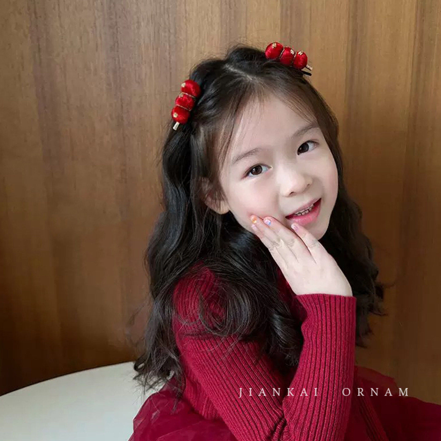 新年可爱红色毛球元宝发夹女个性创意过年头饰儿童侧边刘海夹发卡,淘宝优惠券,粉丝福利购,淘宝优惠卷