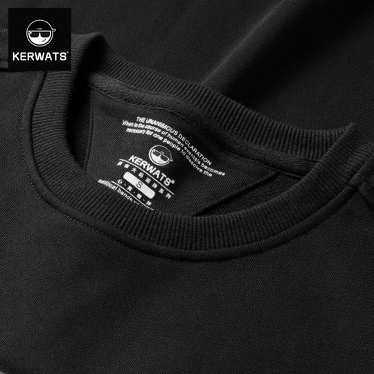 Pure cotton sweatshirt with letter print for men, plus fleece, autumn and winter