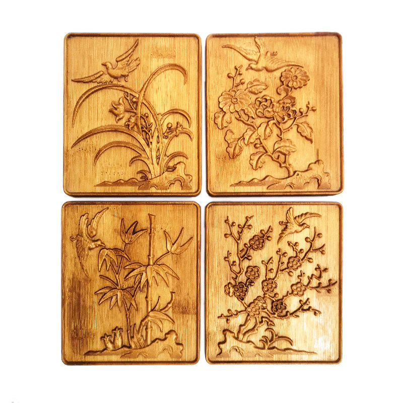 东阳木雕花片实木家具贴花浮雕竹梅兰菊花装饰木版画壁挂洋花角花,淘宝优惠券,粉丝福利购,淘宝优惠卷