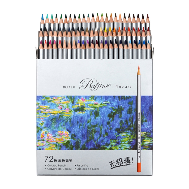 马可彩色铅笔72色油性彩铅马克48色手绘画画套装成人美术专业绘画水溶性彩铅笔36色学生用画笔初学者