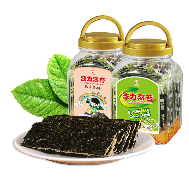 【波力海苔夹心脆132g桶装】休闲海苔 波力海苔系列