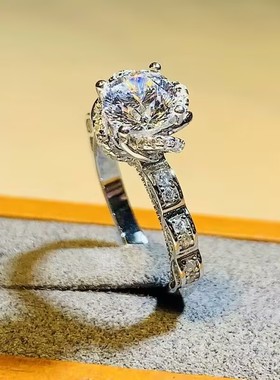 PT950铂金进口D色莫桑石花苞藤蔓