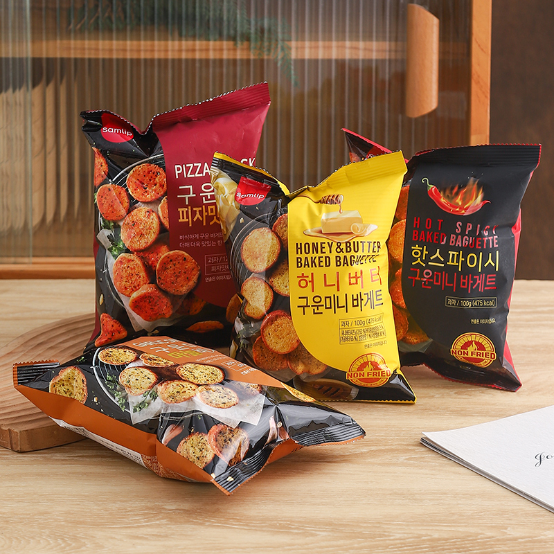 韩国samlip法式蒜蓉披萨黑胡椒烤面包饼干袋装儿童礼物进口零食品 - 图1