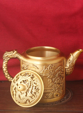 2026新款龙凤山水茶壶装饰摆件