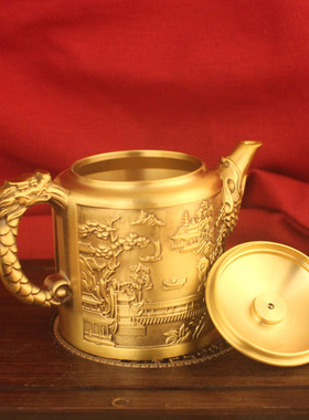 2026新款龙凤山水茶壶装饰摆件