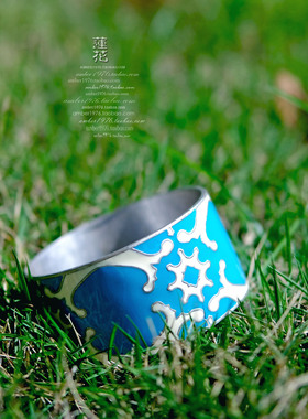 No.376 Lucky Brand 质感金属朋克风 合金镀银真金珐琅釉手镯