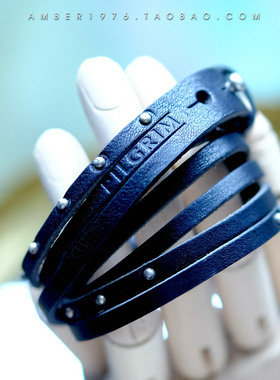 No.288 pilgrim “我一朋克我怕啥啊” 合金镀银铆钉多层经典手镯