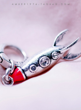 No.217 我们的征途，是星辰大海 Fossil 镀银水晶钻彩釉火箭吊坠