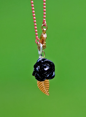 玫瑰之恋法国浪漫浮雕花卉锁骨链