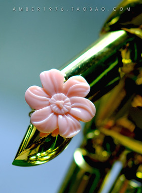 No.290 pilgrim flower ⒈北欧甜美风 皮粉色花朵指环开口戒