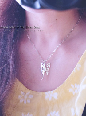 古董滴釉镀金纯银天使项链