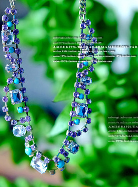 复古宫廷风镀金镶嵌宝石项链