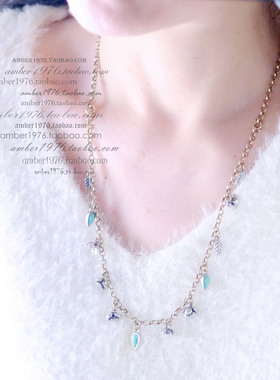 No.344 Lucky brand 山茶花限量系列 合金镀银镶宝石单层项链