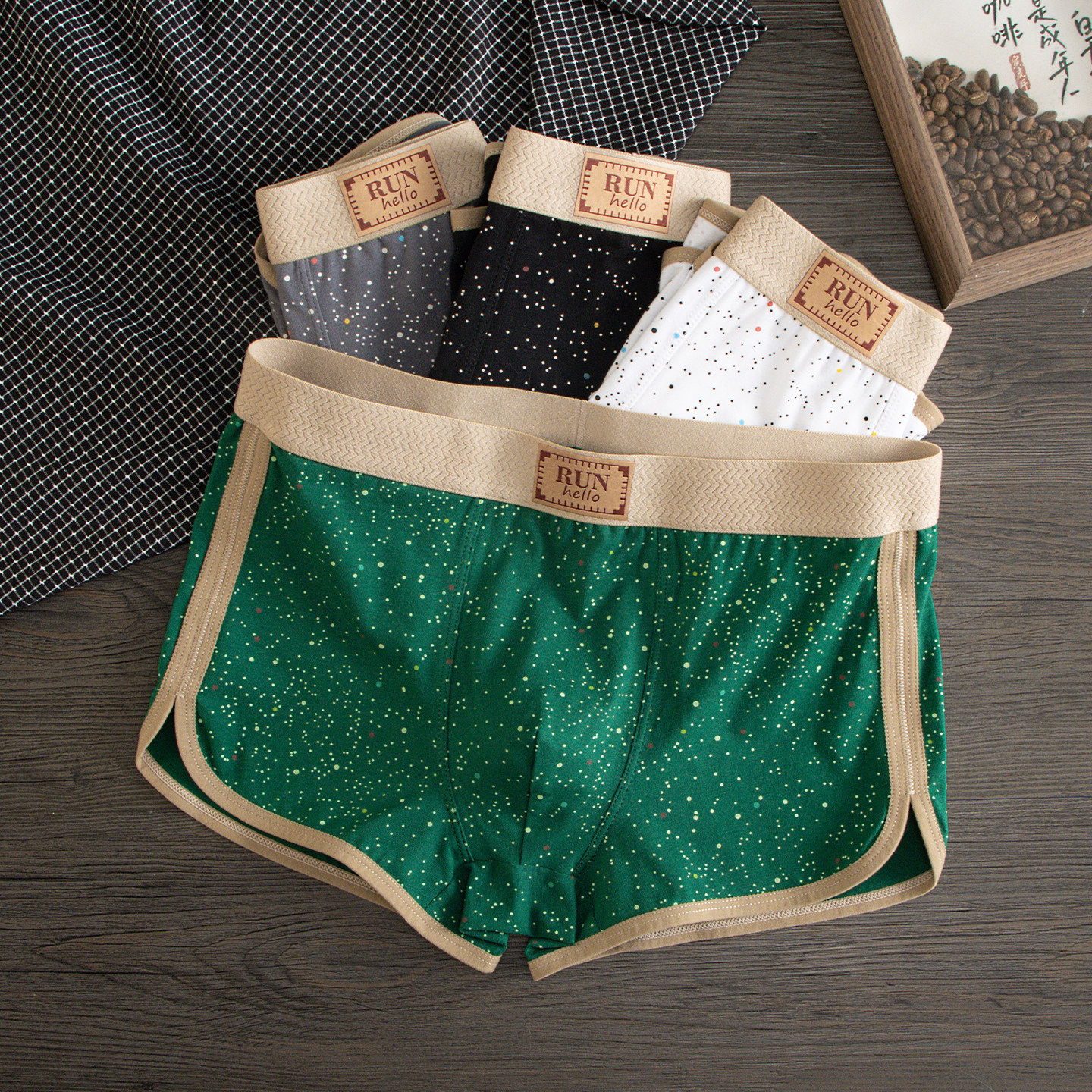 星空男士内裤纯棉男生平角裤中腰四角裤潮流短裤头底裤衩运动透气,淘宝优惠券,粉丝福利购,淘宝优惠卷