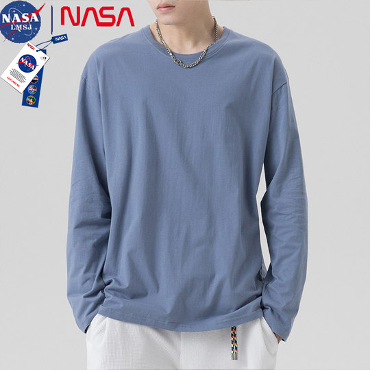 NASA joint heavyweight pure cotton T-shirt men's long sleeves