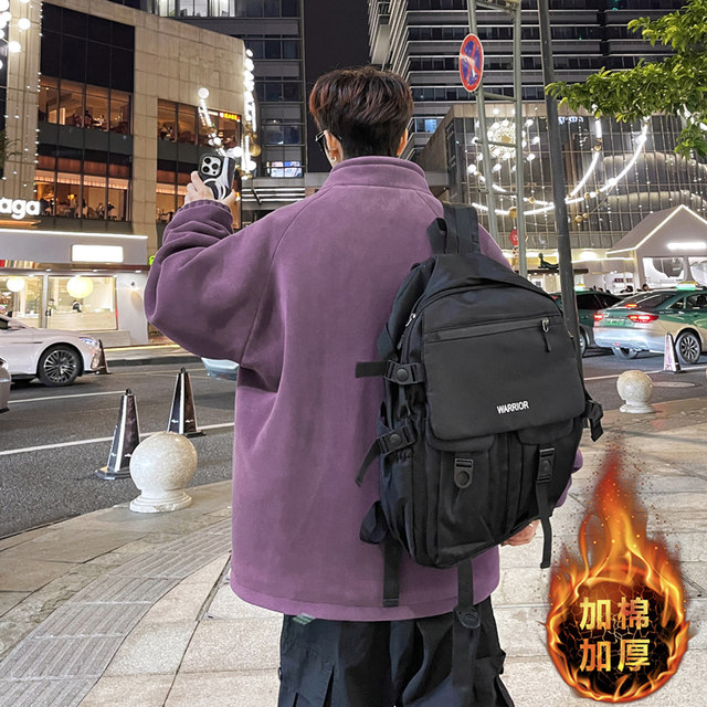 Autumn and winter trendy brand stand collar thickened warm cotton padded jacket for men