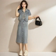 ຊຸດ denim ແຂນສັ້ນຂອງແມ່ຍິງລະດູຮ້ອນຊຸດກະທັດຮັດແລະ stylish ສອງສິ້ນ