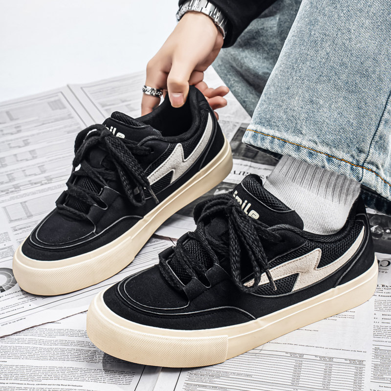 鞋子男潮鞋百搭厚底板鞋2026春季新款透气溶解鞋男运动休闲帆布鞋,淘宝优惠券,粉丝福利购,淘宝优惠卷