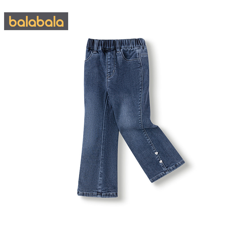巴拉巴拉女童加绒牛仔裤中大童宝宝喇叭裤秋冬款童装儿童裤子长裤,淘宝优惠券,粉丝福利购,淘宝优惠卷