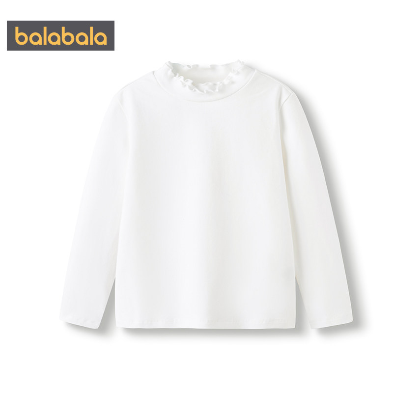 巴拉巴拉女童长袖T恤中大童白色公主上衣春秋款童装儿童打底衫潮,淘宝优惠券,粉丝福利购,淘宝优惠卷
