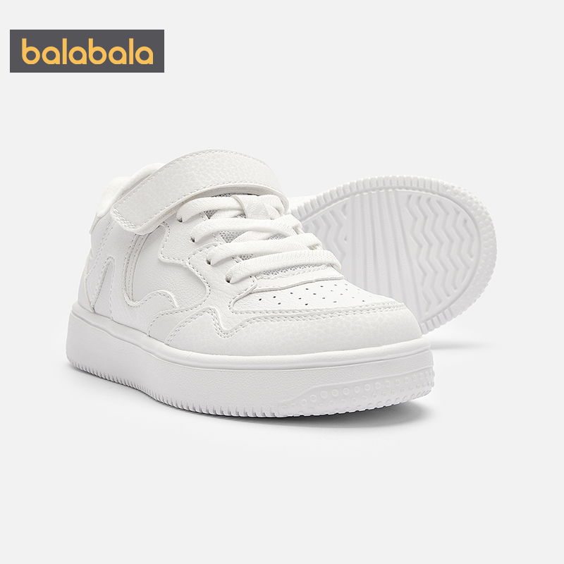 巴拉巴拉儿童板鞋男童女童加绒鞋子冬季新款童鞋宝宝小白鞋运动潮 - 图0