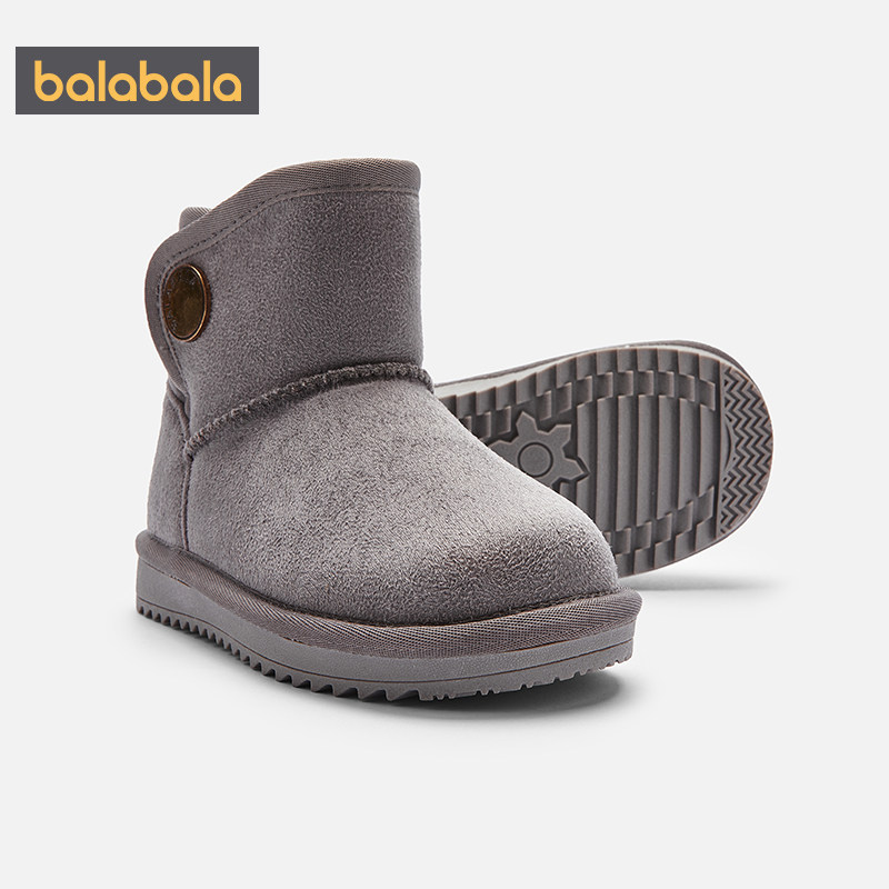Balabala winter children's velvet thickened snow boots