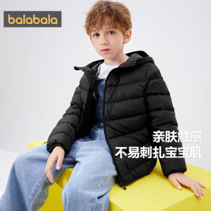 巴拉巴拉儿童羽绒服男童女童短款轻薄外套冬季新款童装宝宝黑色潮