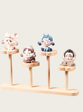 雅我实木桌面多层收纳展示架