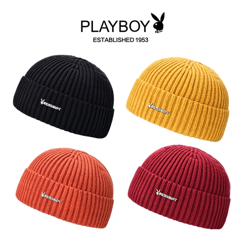 Playboy, мужская трикотажная шерстяная демисезонная шапка, в корейском стиле