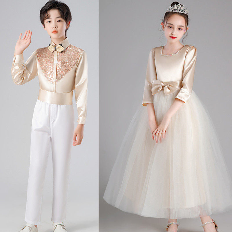 中小学生大合唱演出礼服集体诗歌朗诵比赛表演服蓬蓬公主裙长裙,淘宝优惠券,粉丝福利购,淘宝优惠卷