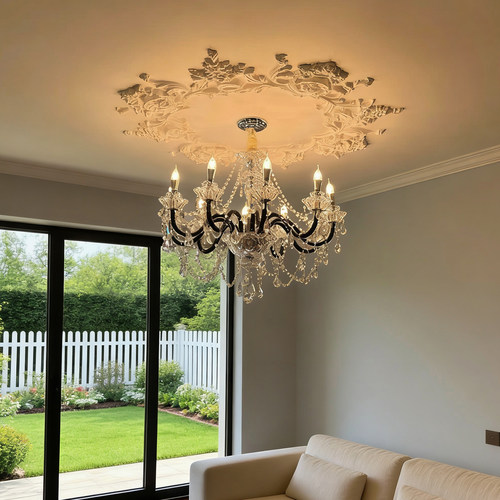 轻法式高档水晶吊灯宫廷风奢华黑色客厅餐厅吊灯卧室书房灯具灯饰 - 图2