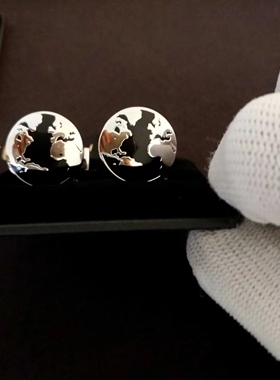于小仙北欧瑞典小众skultuna衬衣袖扣皇室品牌世界地图法式男女