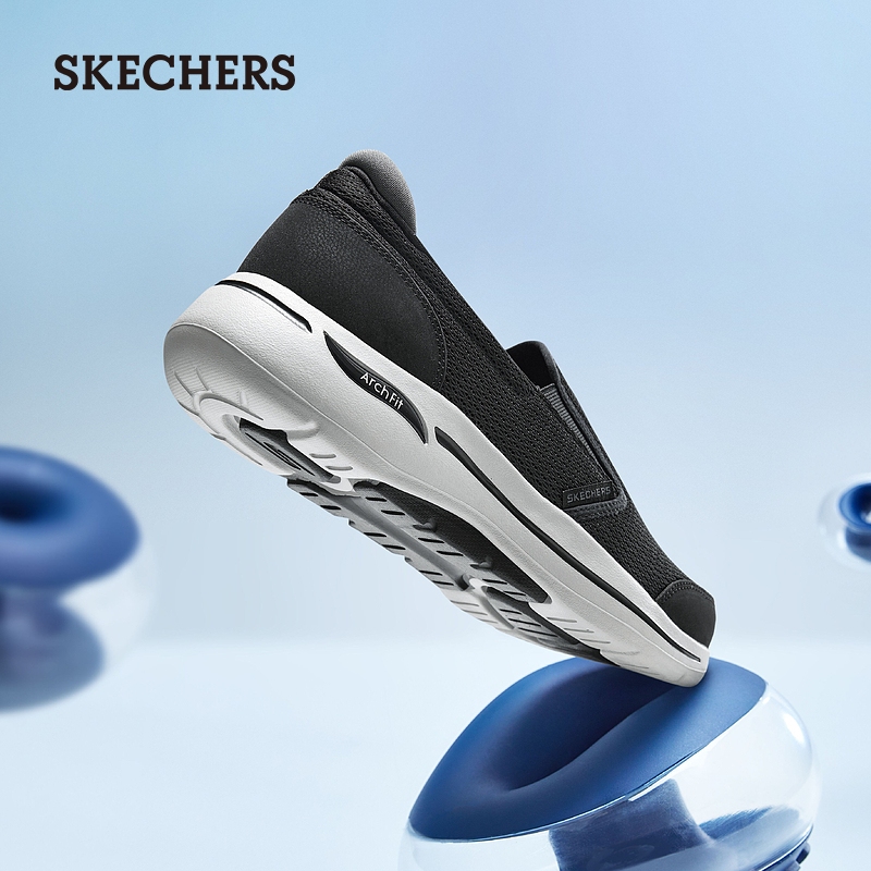 Skechers斯凯奇亲子鞋一脚蹬缓震健步鞋运动中年休闲鞋透气网面鞋-图1