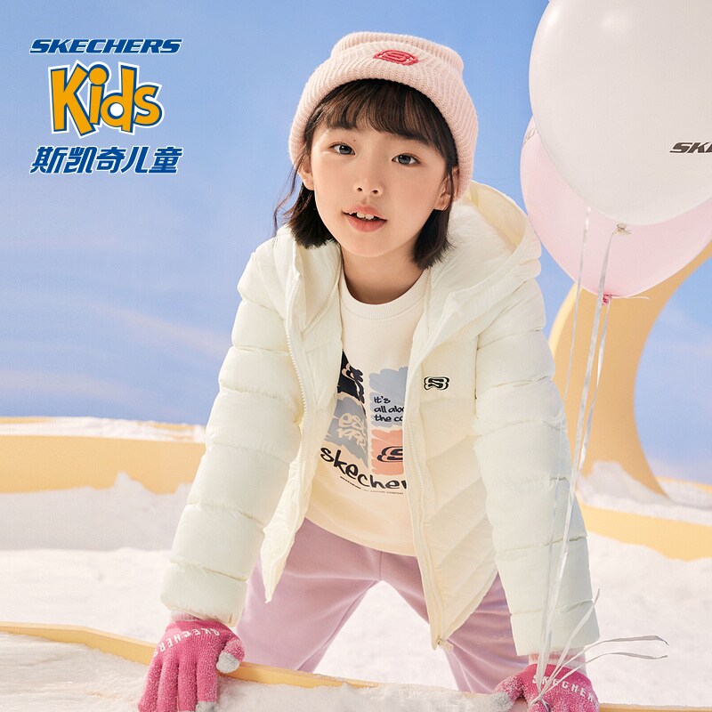 skechers儿童三防秋冬女童羽绒服 skechers童鞋羽绒服