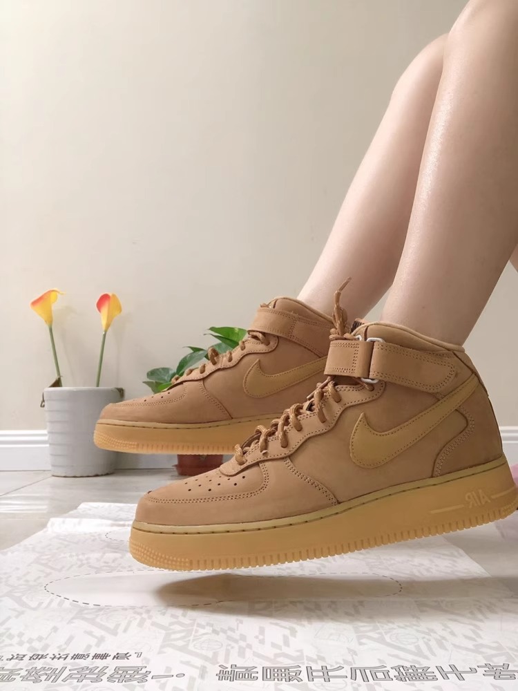 耐克空军Nike Air Force 1 AF1小麦色低帮板鞋男女情侣运动休闲鞋-图0