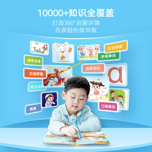洪恩点读笔幼儿早教英语拼音识字神器绘本阅读学习机幼小衔接礼物 - 图2