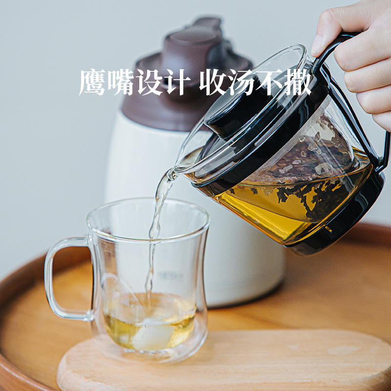 iwaki怡万家玻璃茶壶茶叶罐功夫茶具家用手作泡茶壶带滤网