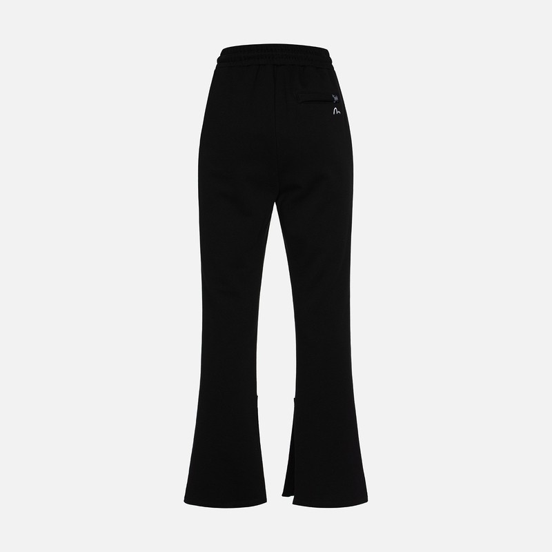 EVISUKURO女士标语印花纯棉黑色喇叭运动裤卫裤女,淘宝优惠券,粉丝福利购,淘宝优惠卷