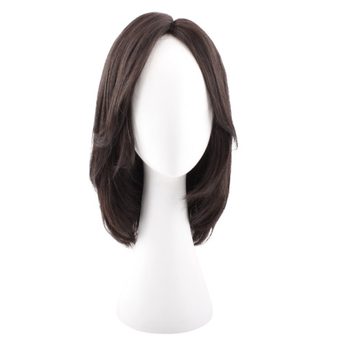 英琪假发女中长发偏分刘海蓬松锁骨发全真自然真发头套韩式发型女 - 图3