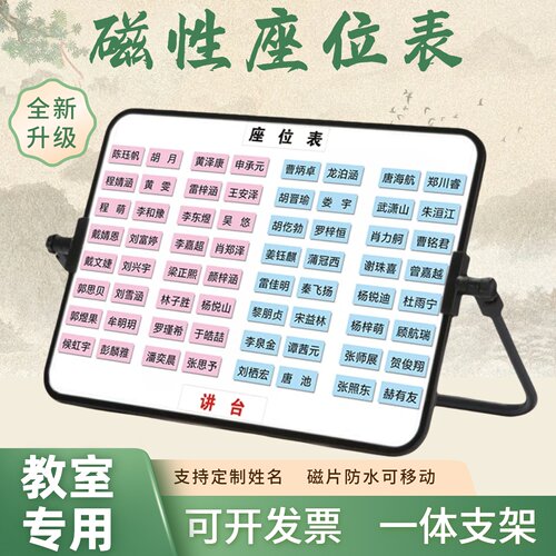 磁性班级座位表可移动定制学生姓名贴教室讲台排位座次表磁计划表 - 图2